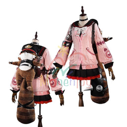 売り切れ次第終了・再入荷なし　Monenjoy　ゼンレスゾーンゼロ　浮波柚葉　コスプレ衣装　　セーラー服　Ukinami Yuzuha　怪啖屋　ミニスカート　狸の尻尾　本物の狸　かまちー追加　イベント　おもちゃ　狸　セーターコート　