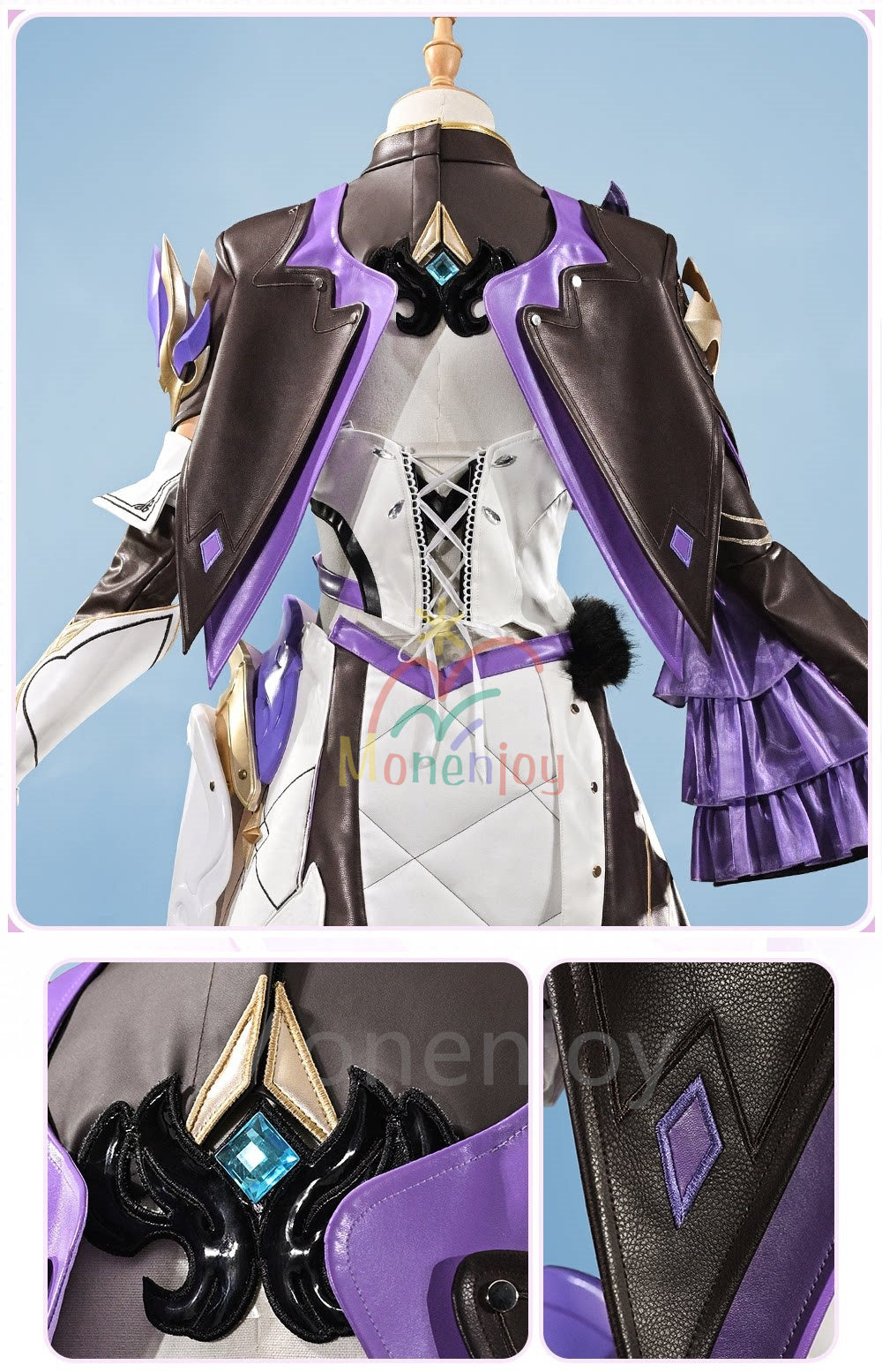 Monenjoy　崩壊3rd エリシア コスプレ衣装　3d樹脂製パーツ　Elysia ピンクの妖精さん コスチューム　異能タイプの物理　仮装 MONENJOY
