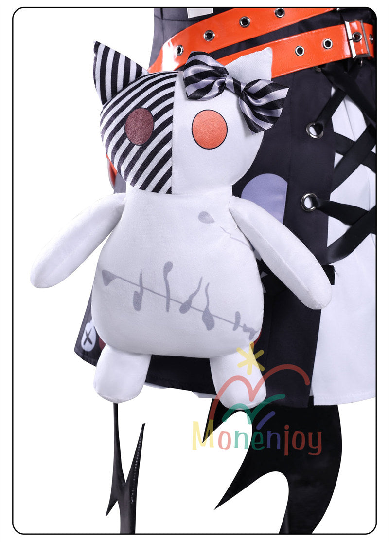 Monenjoy　魔法少女ノ魔女裁判　沢渡ココ　コスプレ衣装　髪飾付　実況者 猫耳のヘッドフォン　孤独な配信者　翼＋ぬいぐるみ付　ワンピース　仮装　イベント　