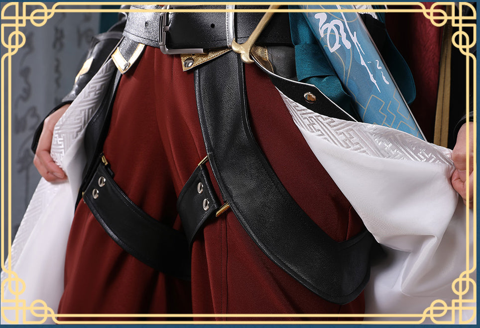 Monenjoy 崩壊スターレイル　衣装 景元　スタレ　けいげん 舞台服　刺繍生地　花紋生地　コスチューム　変装　イベント　仮装　花火大会　学園祭　COS　イベント祈願「残火変相」 - Monenjoy