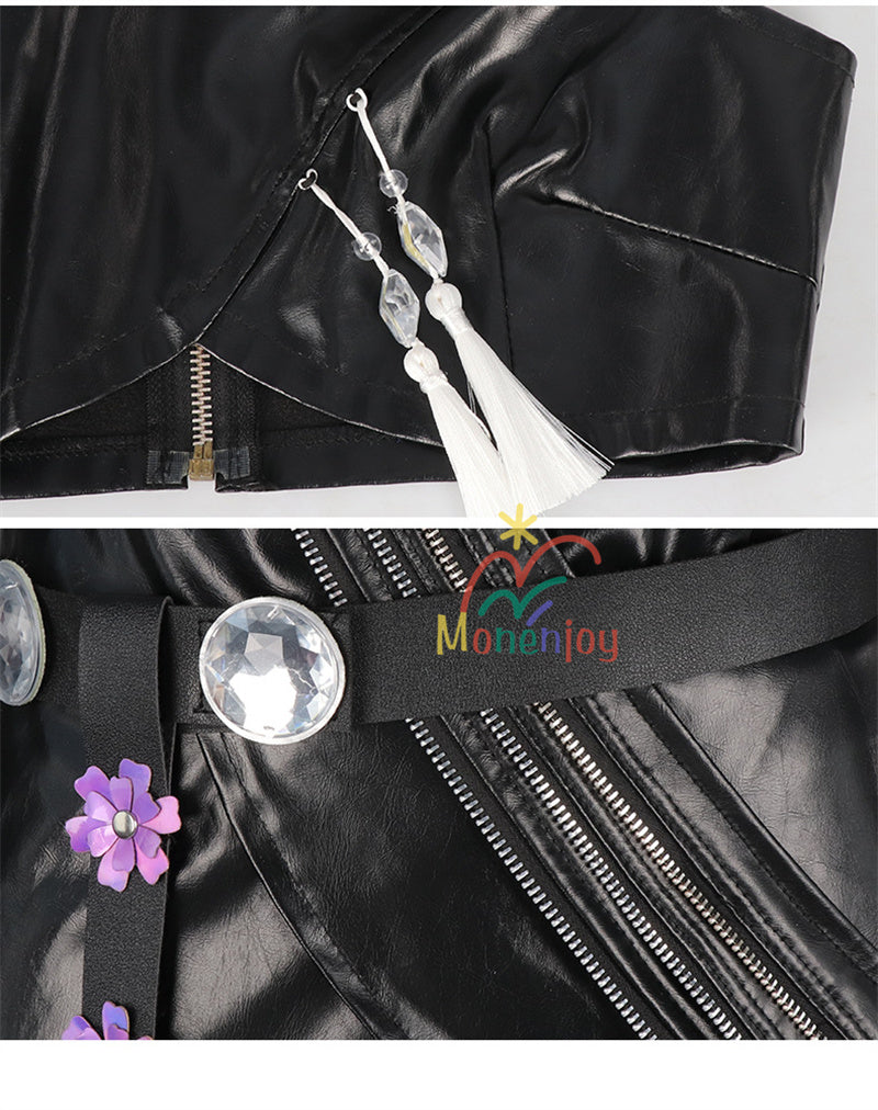 Monenjoy　KPOPガールズ! デーモン・ハンターズ ミラ　 コスプレ衣装　Mira　コスモスーツ　黒色　人工革　戦闘服　Saja Boys KPop Demon Hunters　バトルスーツ　GS1959　　