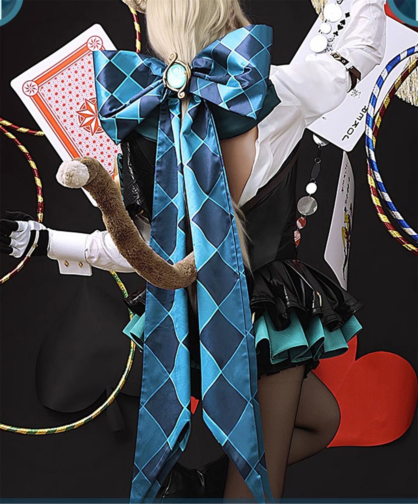 Monenjoy　原神　フォンテーヌ　リネット　白尾猫座　 リネット / Lynette　 綺影で魅せるエレガンス　ブーフ・ド・エテの館　神の目 コスチューム　衣装　ハロウィン　クリスマス　衣装　イベント　変装　cosplay　男女兼用 - Monenjoy