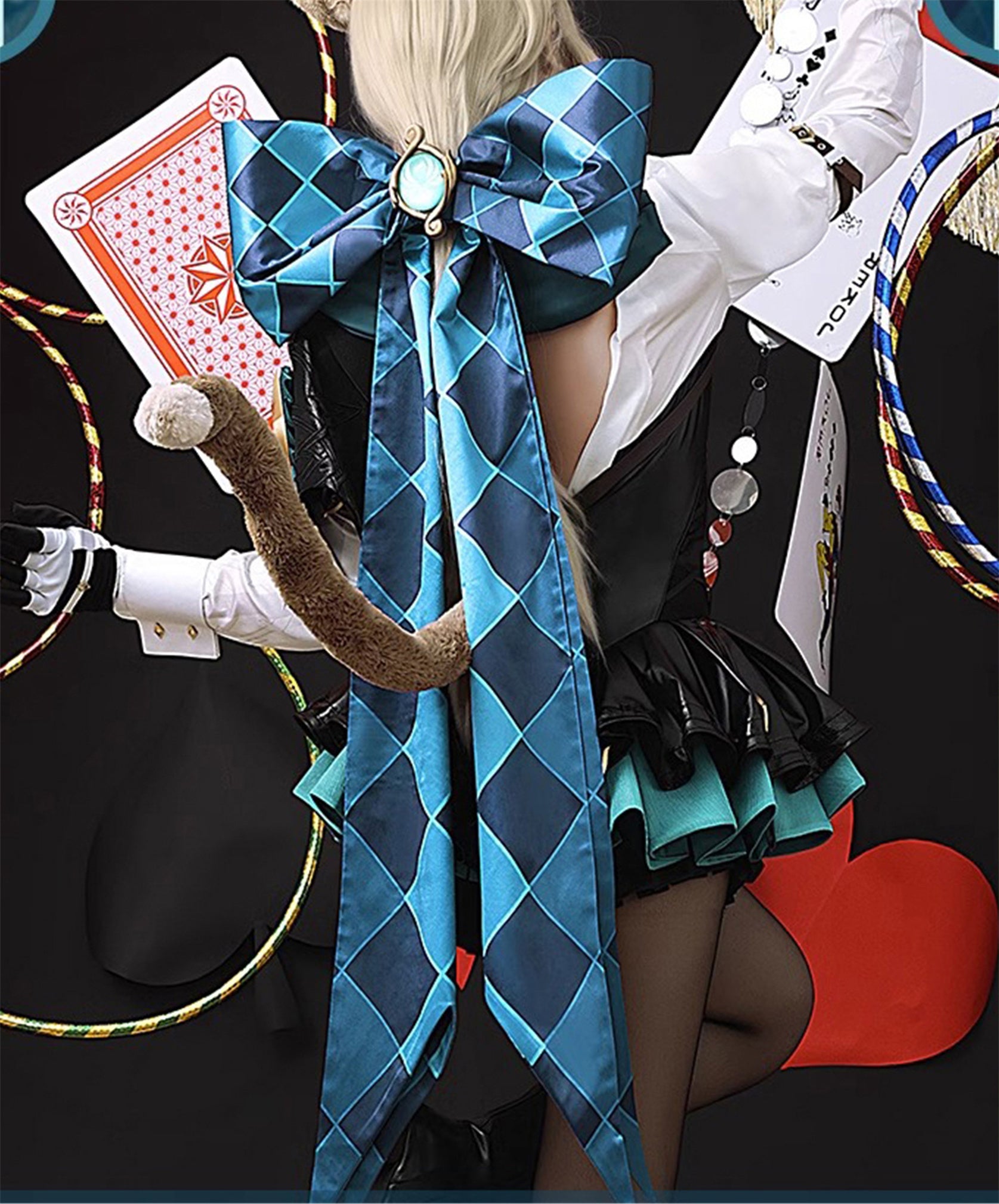 Monenjoy　原神　フォンテーヌ　リネット　白尾猫座　 リネット / Lynette　 綺影で魅せるエレガンス　ブーフ・ド・エテの館　神の目 コスチューム　衣装　ハロウィン　クリスマス　衣装　イベント　変装　cosplay　男女兼用 - Monenjoy