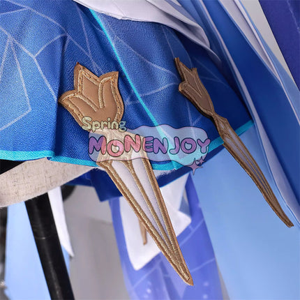 Monenjoy Genshin Impact Skirk Cosplay Costume with 3D Resin Accessories, Ships Same Day, Great Value when Purchased as a Set