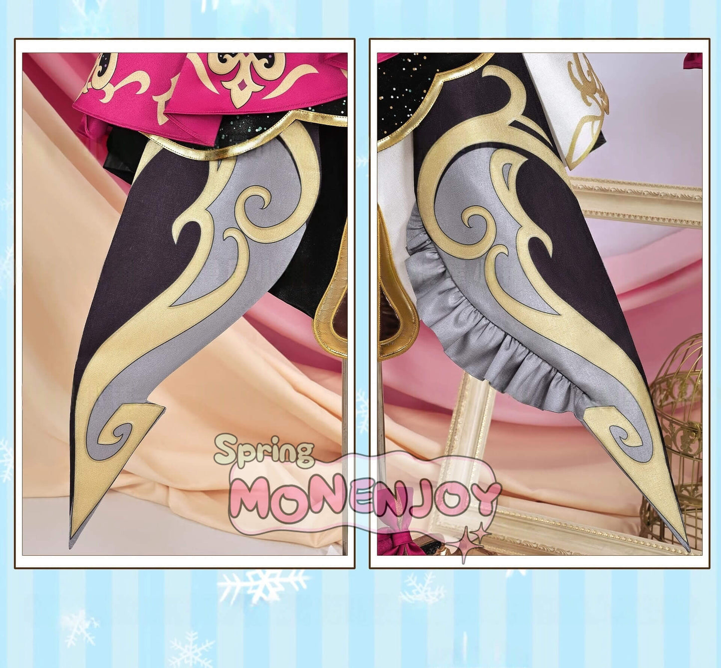 Monenjoy 原神 Escoffier エスコフィエ コスプレ衣装　3d樹脂尻尾付　イベント　絢爛のフレーバー　Genshin Impact　コスチュームGS1426　 - Monenjoy