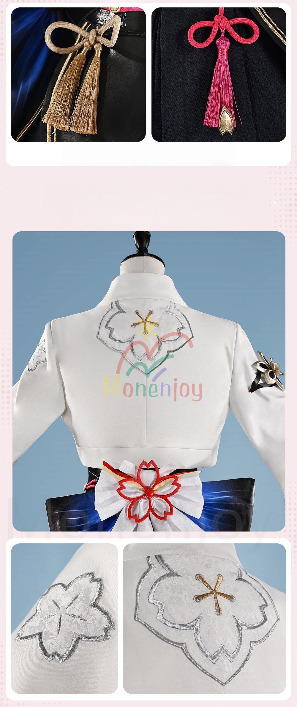 Monenjoy　崩壊スターレイル 緋英 コスプレ衣装　金属製パーツ更新　ひえい　コスチューム　ウィッグ＋日本刀＋ブーツ追加対応　 MONENJOY