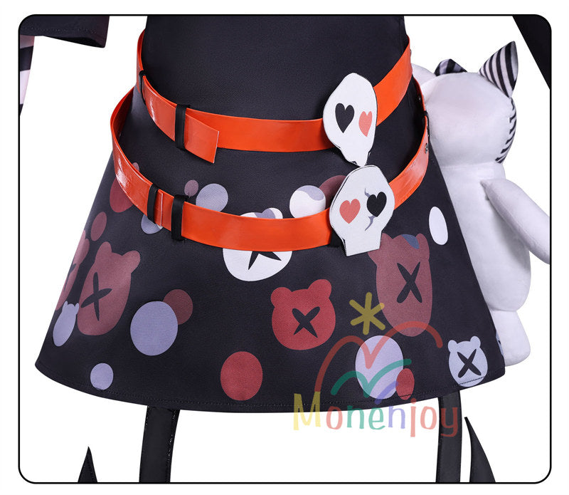 Monenjoy　魔法少女ノ魔女裁判　沢渡ココ　コスプレ衣装　髪飾付　実況者 猫耳のヘッドフォン　孤独な配信者　翼＋ぬいぐるみ付　ワンピース　仮装　イベント　