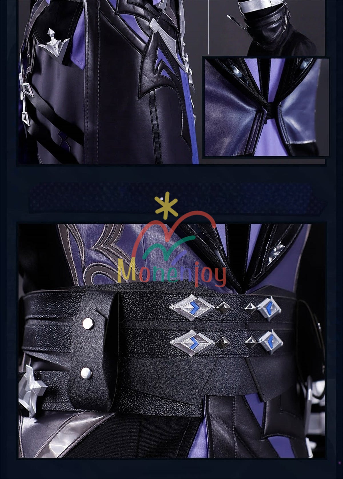 Monenjoy　原神 フリンズ コスプレ　発光神の目　シューズカバー付　ライト付　金属製パーツ　豪華生地＋刺繍柄 Monenjoy