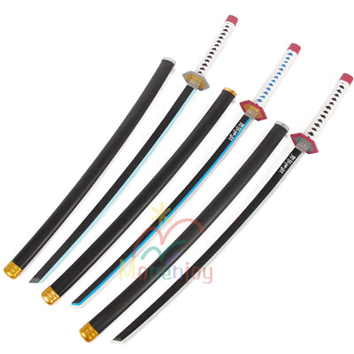 Monenjoy　鬼滅の刃　 日輪刀　冨岡 義勇 木製刃　木鞘　104cm　軽量　日本刀　美術刀　武器　小物　コスチューム　コスプレ道具　おもちゃ　鑑賞　COS