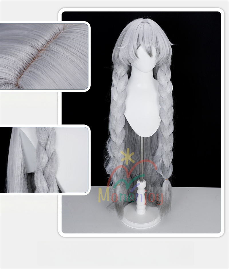 Monenjoy　アークナイツ　凛御シルバーアッシュ 　聖聆プラマニクス 110cm ココスプレ ウィッグ　鬘　コスチューム　ハロウィン　クリスマス　学園祭