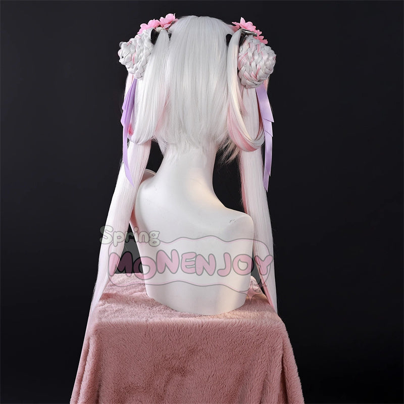 Monenjoy 鳴潮 今汐 春会い　桃の夭夭たる　 コスプレ衣装　ピンクドレス+髪飾り+首飾り付属 コスプレ/撮影イベント用