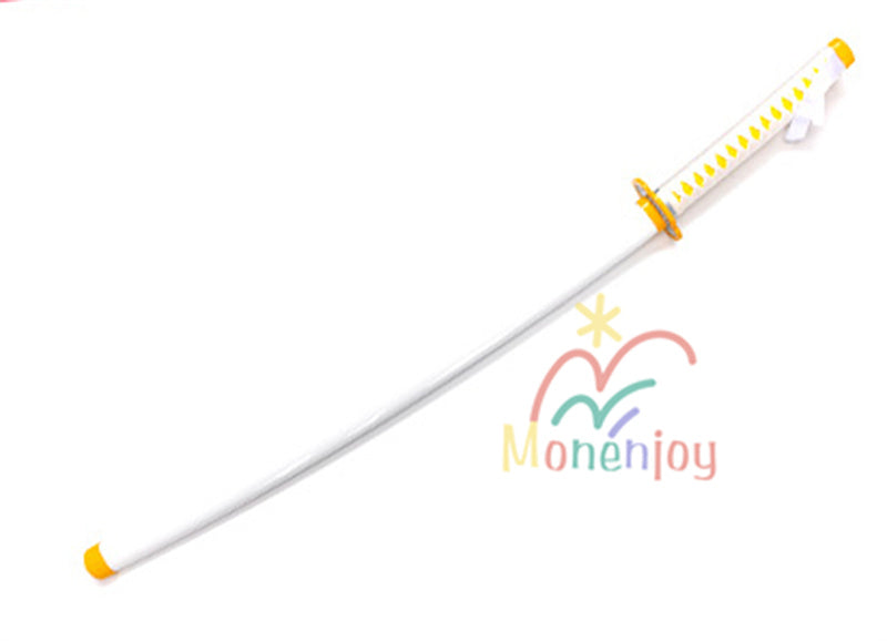 Monenjoy　鬼滅の刃　我妻 善逸 104cm 日輪刀　おもちゃ　コスプレ道具　あがつま ぜんいつ　日本刀　木刃 雷の呼吸 霹靂一閃イベント