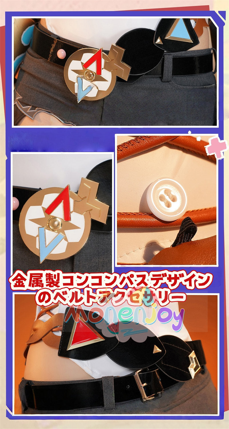 Monenjoy　原神　ヤフォダ　コスプレ　金属製神の目　ナド・クライ編　風元素　月の輪　PU手甲付　コスプレ衣装　金属製パーツ　コスチューム　27個大セット　ハロウィン