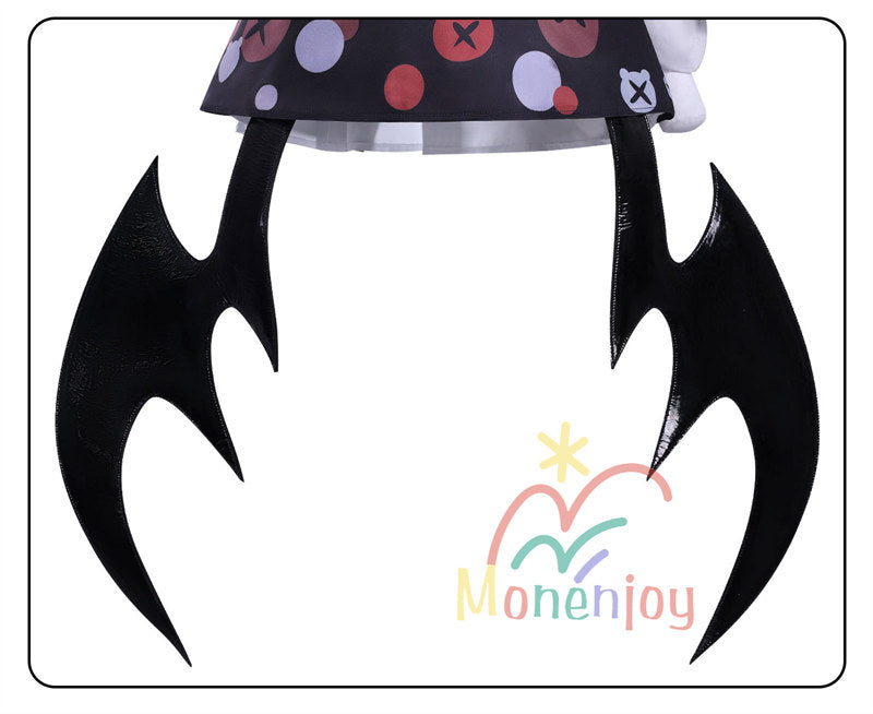 Monenjoy　魔法少女ノ魔女裁判　沢渡ココ　コスプレ衣装　髪飾付　実況者 猫耳のヘッドフォン　孤独な配信者　翼＋ぬいぐるみ付　ワンピース　仮装　イベント　