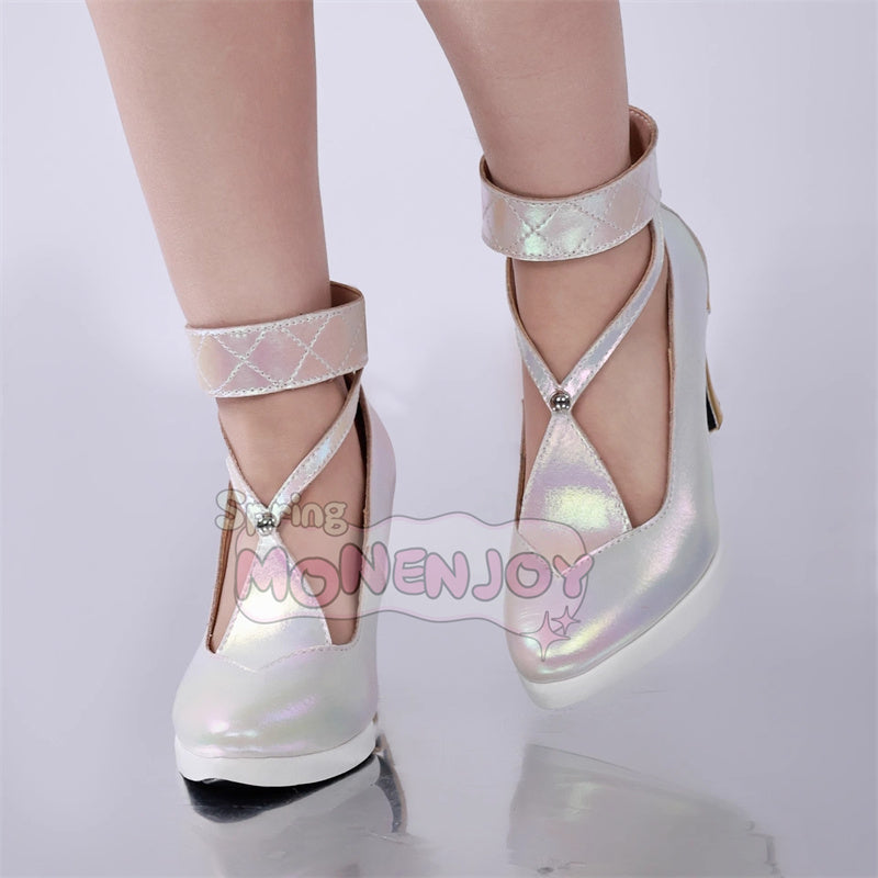 Monenjoy 鳴潮 今汐 春会い　桃の夭夭たる　 コスプレ衣装　ピンクドレス+髪飾り+首飾り付属 コスプレ/撮影イベント用