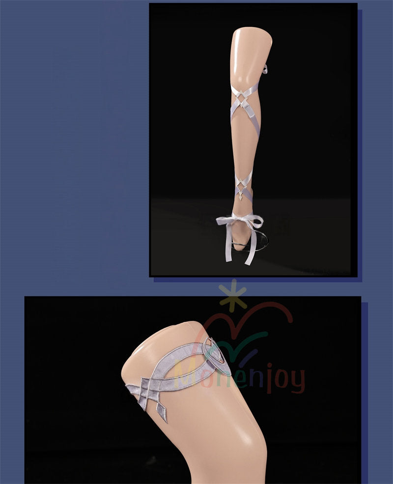 Monenjoy 原神 コロンビーナ コスプレ衣装　少女　コスチューム　髪飾り＋アイマスク付　3ｄ樹脂製パーツ　 ナドクライ編 執行官 月の少女 Damselette Columbina コスプレ衣装　ジャカード生地 コスチューム