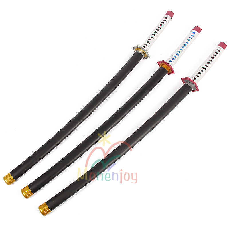 Monenjoy　鬼滅の刃　 日輪刀　冨岡 義勇 木製刃　木鞘　104cm　軽量　日本刀　美術刀　武器　小物　コスチューム　コスプレ道具　おもちゃ　鑑賞　COS