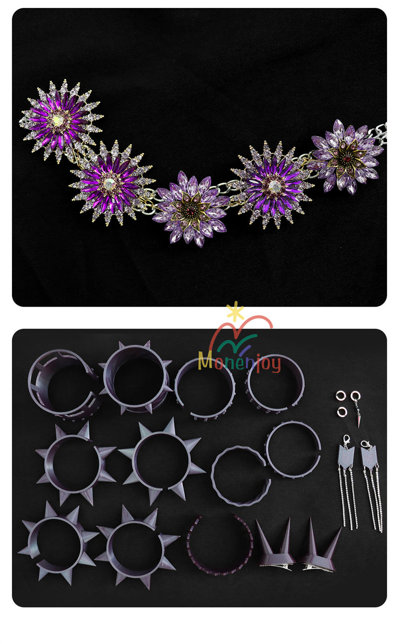 Monenjoy　KPOPガールズ! デーモン・ハンターズ 　ゾーイ　コスプレ衣装　Zoey　コスモスーツ　ルミ 黒色　人工革　戦闘服　 KPop Demon Hunters　 3d樹脂製パーツ　バトルスーツ　GS1962