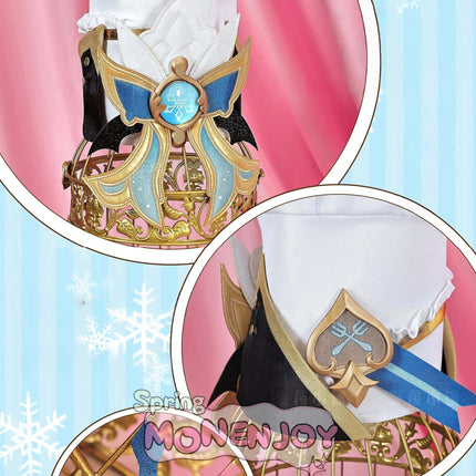 Monenjoy 原神 Escoffier エスコフィエ コスプレ衣装　3d樹脂尻尾付　イベント　絢爛のフレーバー　Genshin Impact　コスチュームGS1426　 - Monenjoy