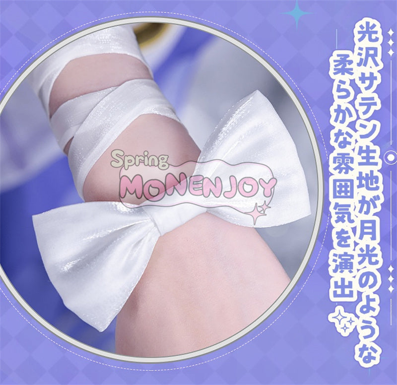 Monenjoy 原神 コロンビーナ 少女　コスチューム コスプレ衣装　　髪飾り＋アイマスク付　3ｄ樹脂製パーツ 執行官 月の少女 Damselette Columbina コスプレ衣装