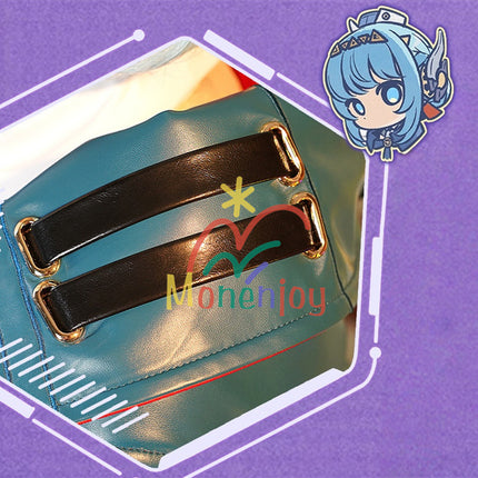 Monenjoy Genshin Impact Ineffa Cosplay Costume with Earphones, Hat, and Thigh Covers - Perfect Reproduction of the Nova's Powered Robot Girl, Halloween