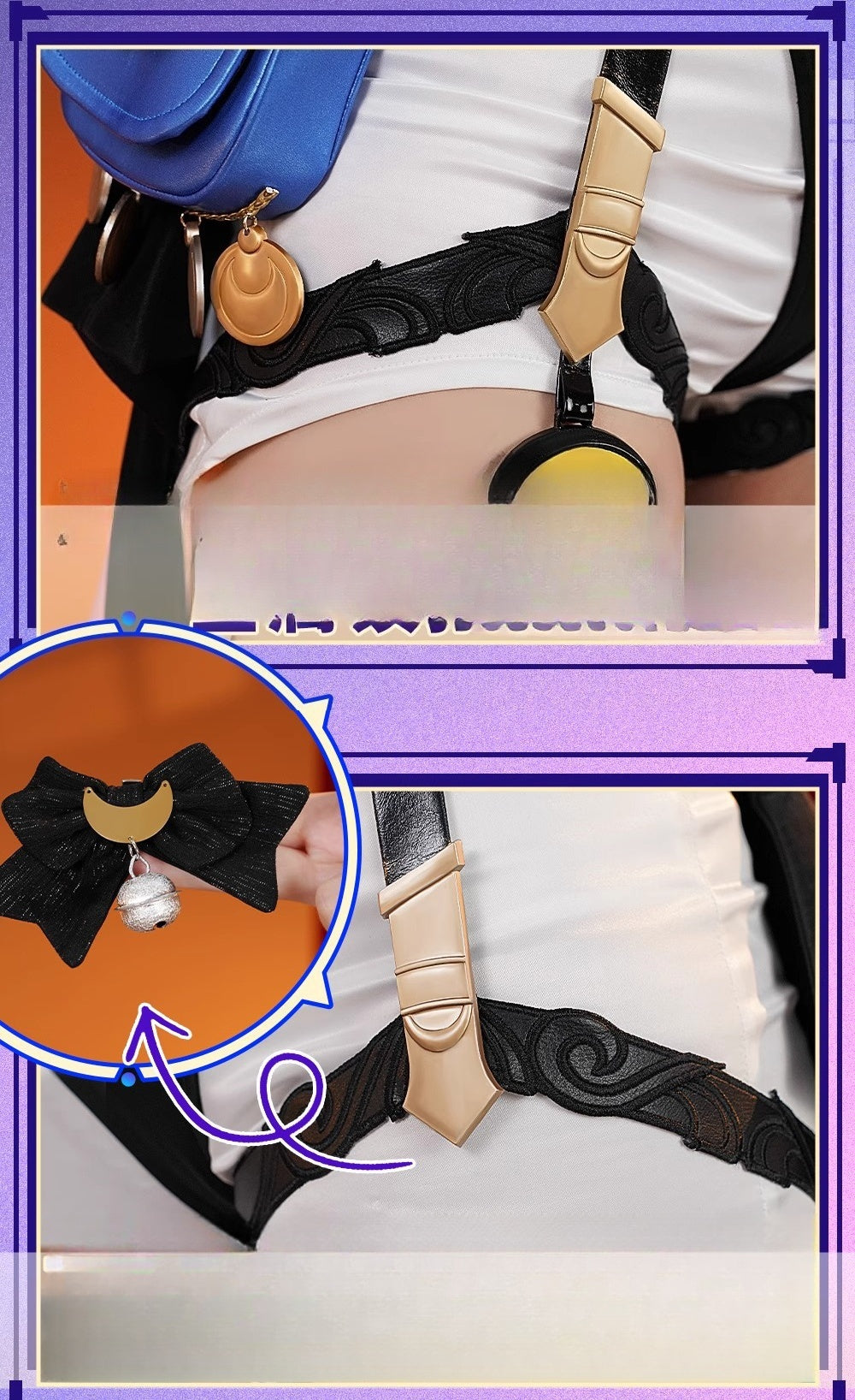 Monenjoy 崩壊スターレイル サフェル コスプレ衣装　コスチューム　セファリア Cifera 腿カバー付　尻尾付　豪華アクセサリー　GS1218 - Monenjoy