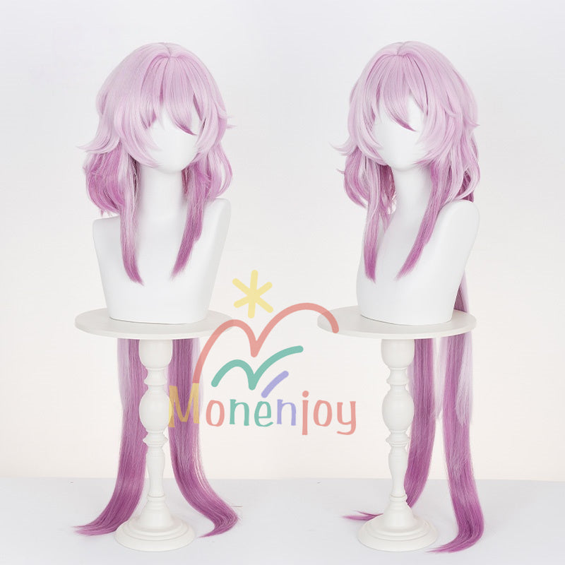 Monenjoy 崩壊スターレイル 長夜月 記憶なのか　wig コスプレウィッグ　 110cm　三月なのか  カツラ　ウィッグ　ピンク色GSwig1012
