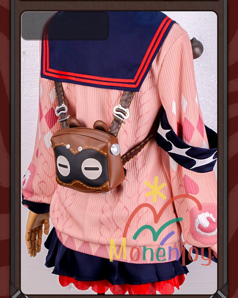 Monenjoy Zenless Zone Zero Ukinami Yuzuha ชุดคอสเพลย์ ชุดกะลาสี Kaidanya พร้อมกระเป๋าและเครื่องประดับผม กระโปรงสั้น หาง Tanuki และชุด Kamachi (อุปกรณ์เสริม) สำหรับกิจกรรมและของเล่น มีตุ๊กตา Tanuki (อุปกรณ์เสริม) จำหน่าย