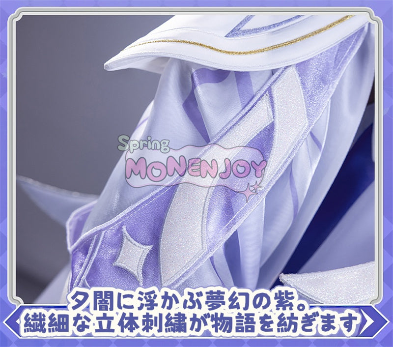 Monenjoy 原神 コロンビーナ 少女　コスチューム コスプレ衣装　　髪飾り＋アイマスク付　3ｄ樹脂製パーツ 執行官 月の少女 Damselette Columbina コスプレ衣装