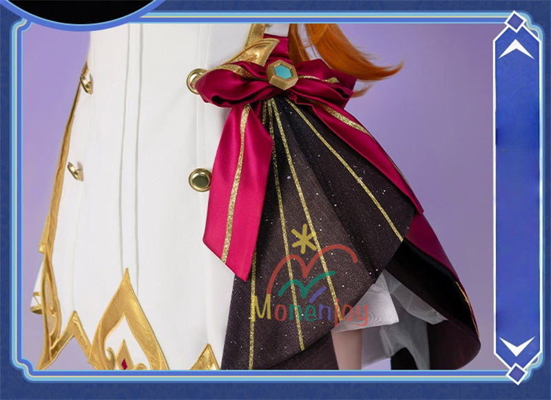 Monenjoy 原神 エスコフィエ　ワンピース　 Escoffier  コスプレ衣装 氷神の目　料理人　3d樹脂尻尾　げんしん　フォンテーヌ