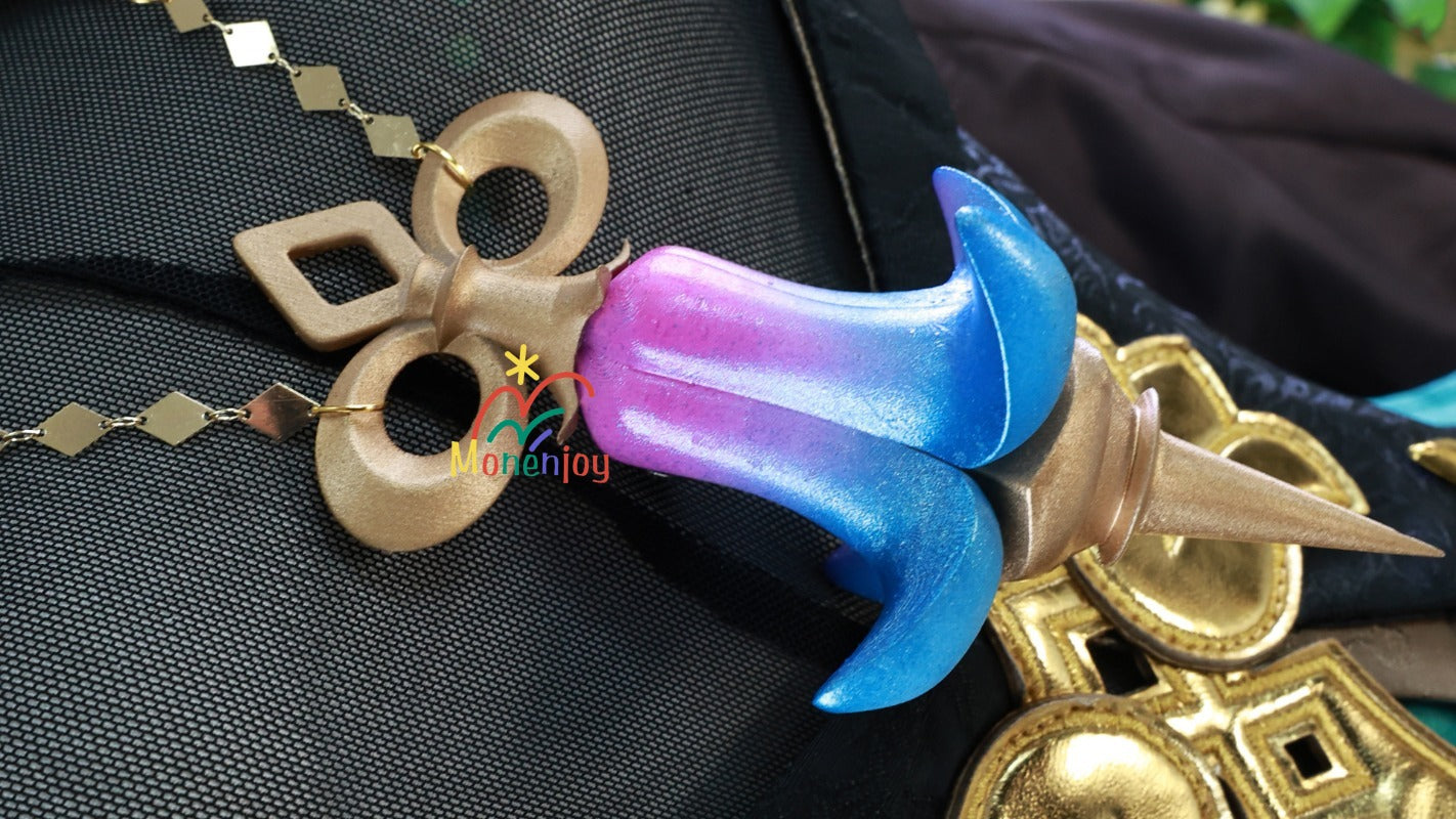 原神　エミリエ　コスプレ衣装　コスチューム　エメラルドフゼア　｜3D樹脂香水瓶・金属製神の眼付属｜MONENJOY - Monenjoy