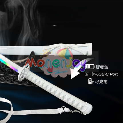 Monenjoy　鬼滅の刃　日輪刀　時透 無一郎　104cm　光る刃　スモークバージョン 日の呼吸の剣士　8色カラーチェンジ 　コスプレ道具　武器モデル　おもちゃ