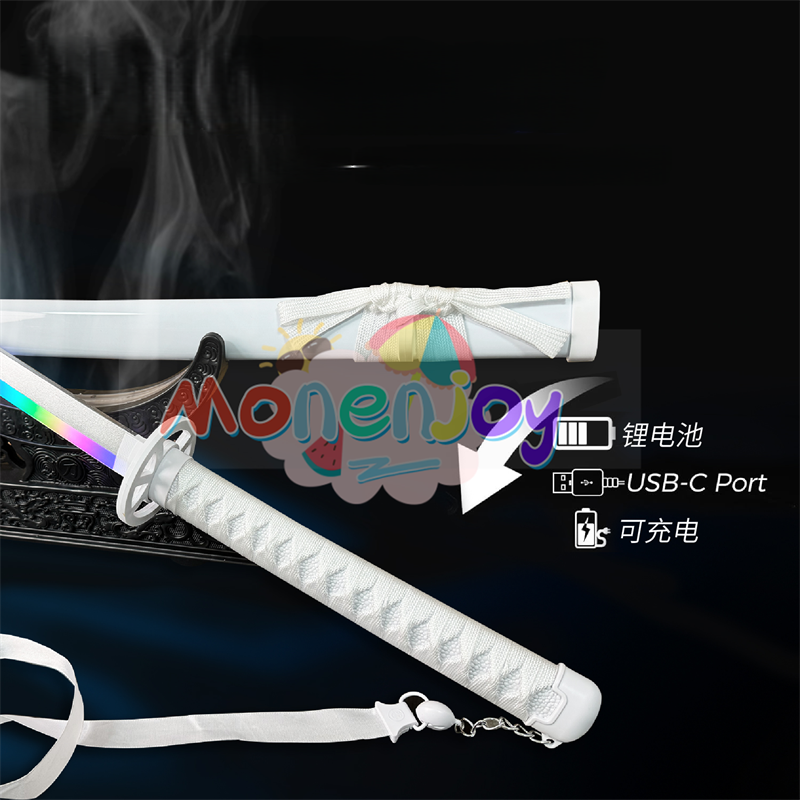 Monenjoy　鬼滅の刃　日輪刀　時透 無一郎　104cm　光る刃　スモークバージョン 日の呼吸の剣士　8色カラーチェンジ 　コスプレ道具　武器モデル　おもちゃ