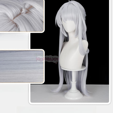 Monenjoy ゼンゼロ イーシェン 儀玄 コスプレ ウィッグ　カツラ　白色　ンレスゾーンゼロ　つげ毛　85cm　