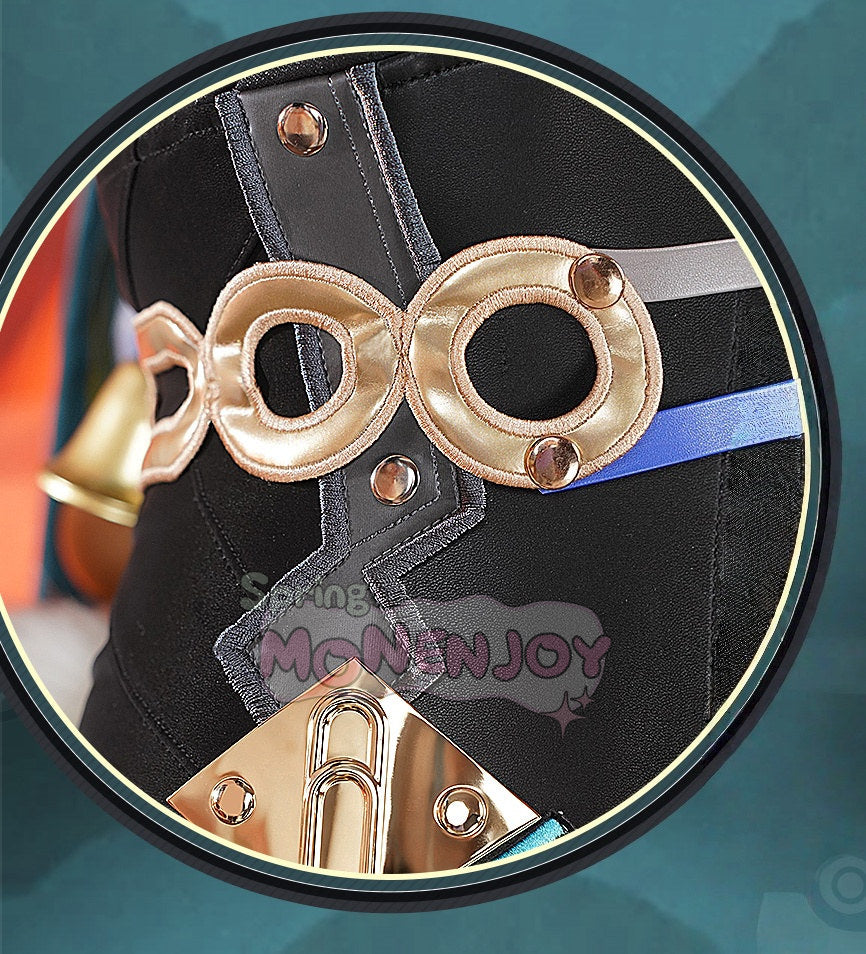 Monenjoy ゼンゼロ リュシア・エロウェン コスプレ衣装 金属パーツ 発光ギミック 鈴付き コスチューム