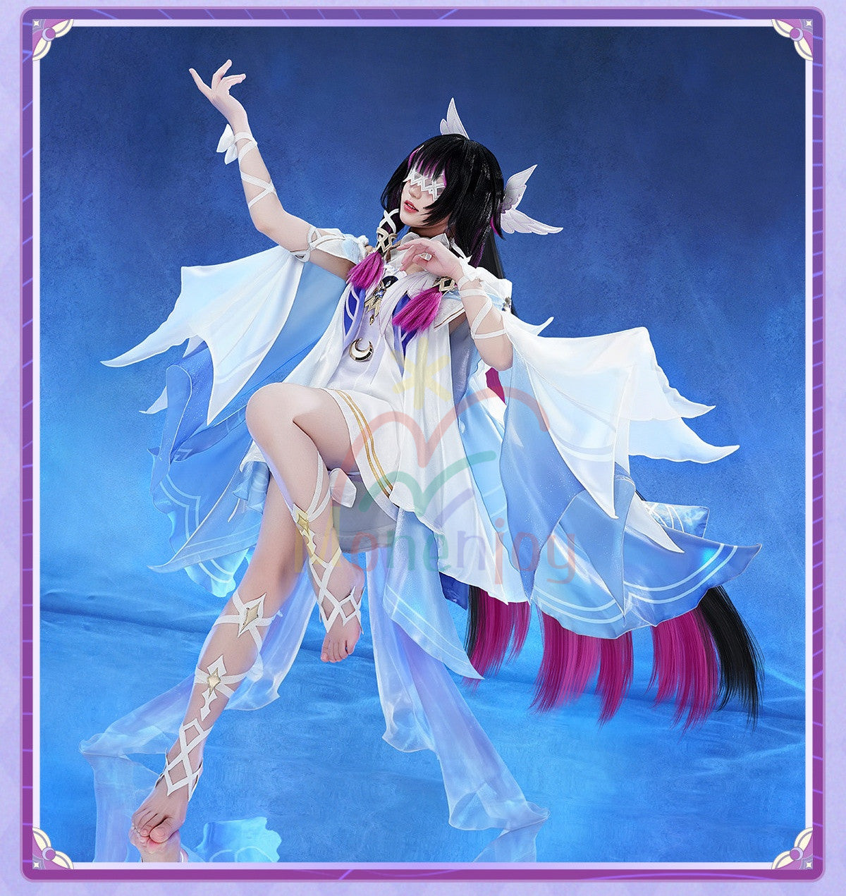 Monenjoy　原神　コロンビーナ　コスチューム衣装　少女　合金製パーツ　コスプレ　イベント　仮装　髪飾　ハロウィン