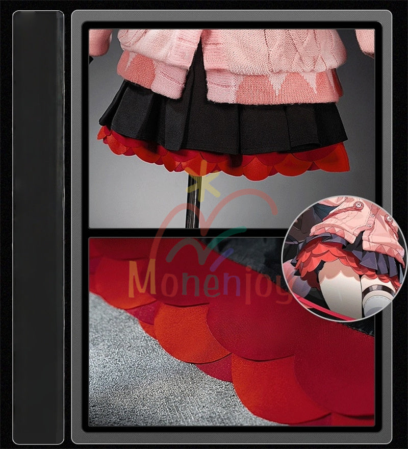 売り切れ次第終了・再入荷なし　Monenjoy　ゼンレスゾーンゼロ　浮波柚葉　コスプレ衣装　　セーラー服　Ukinami Yuzuha　怪啖屋　ミニスカート　狸の尻尾　本物の狸　かまちー追加　イベント　おもちゃ　狸　セーターコート　