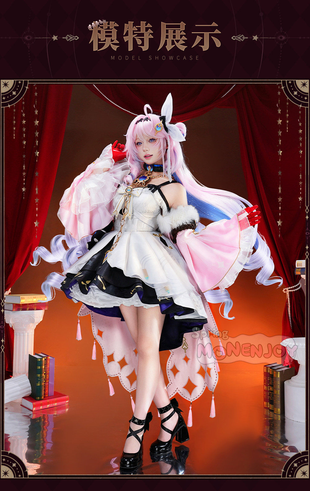 Monenjoy　鳴潮　ダーニャ　コスプレ衣装　合金製パーツUp　植毛生地ドレス　礼服風　イベント舞台対応 MONENJOY