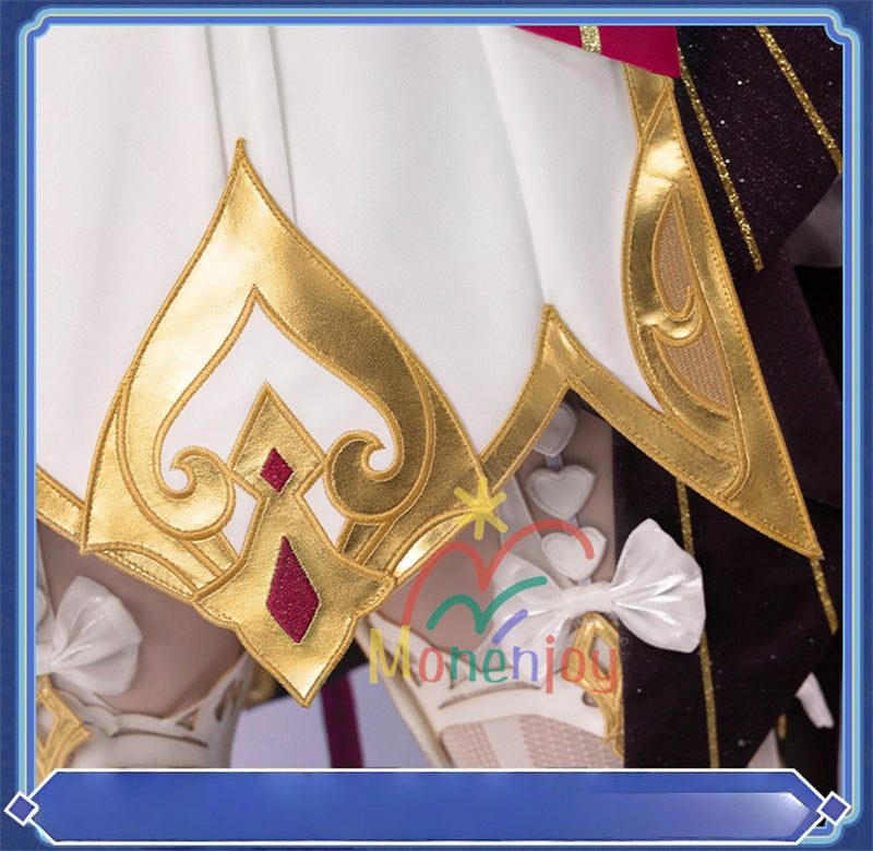 Monenjoy 原神 エスコフィエ　ワンピース　 Escoffier  コスプレ衣装 氷神の目　料理人　3d樹脂尻尾　げんしん　フォンテーヌ