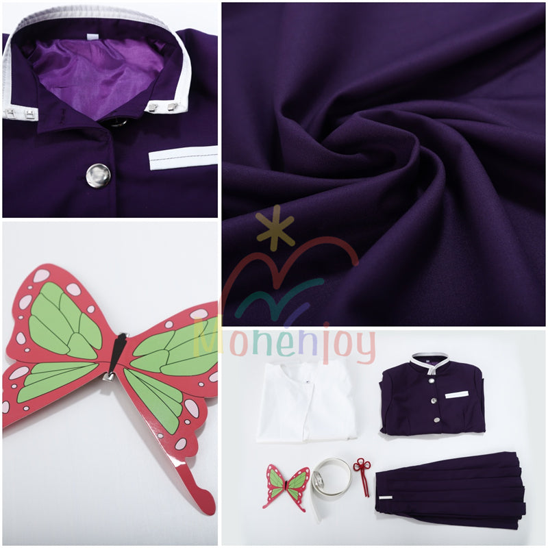 Monenjoy　鬼滅の刃 栗花落 カナヲ　コスプレ衣装　 つゆり かなお　コスチューム  鬼殺隊の女剣士 　イベント　 花の呼吸」の剣士 　きめつのやいば 　クリスマス　仮装