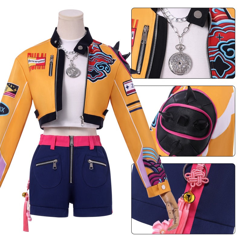 Monenjoy Anime Movie KPOP Girls! Demon Hunters Rumi Zoe Korean Style Cosplay Costume KPOP Superstar 