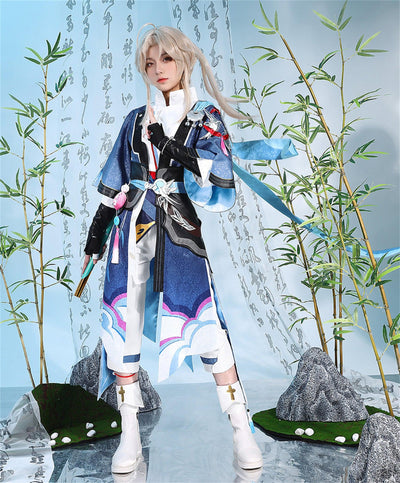 崩壊スターレイル 彦卿　げんきょう 衣装 舞台服　刺繍生地　花紋生地　コスチューム　変装　イベント　仮装　花火大会　学園祭　COS　イベント祈願「残火変相」 - Monenjoy