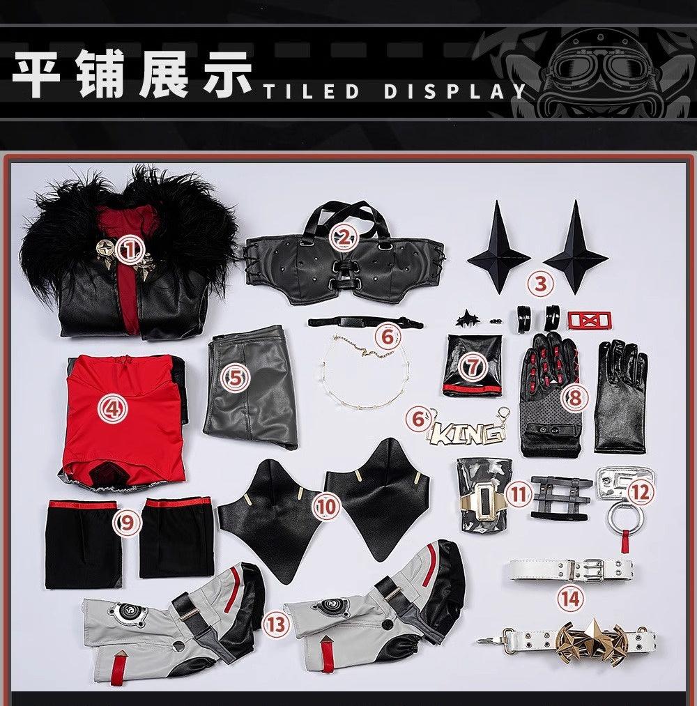 Monenjoy　ゼンゼロ/ZZZ キング・シーザーの衣装 コスプレ 1:1金属パーツ　靴カバー付　豪華生地　初期衣装　複雑なデザイン衣装　コスチューム　ゼンレスシーザー　舞台　カッコイイ　学園祭　コスチューム　ハロウィン　仮装　 - Monenjoy