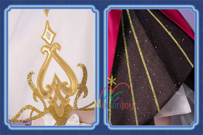 Monenjoy 原神 エスコフィエ　ワンピース　 Escoffier  コスプレ衣装 氷神の目　料理人　3d樹脂尻尾　げんしん　フォンテーヌ