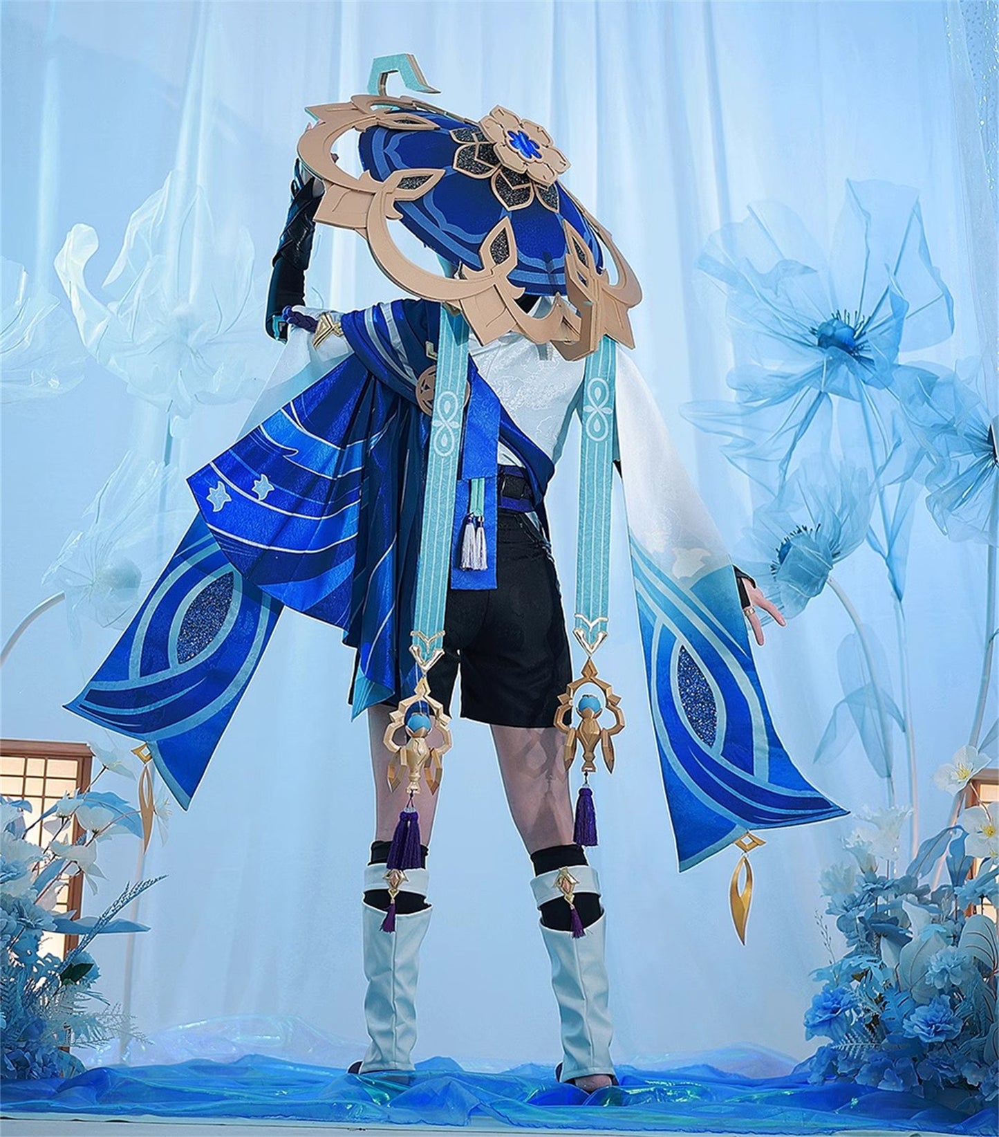 Monenjoy　原神　放浪者(スカラマシュ) 久世浮傾　浪客座　神の目 コスプレ衣装　舞台服　コスチューム　変装　イベント　仮装　花火大会　学園祭　COS　イベント祈願「残火変相」 - Monenjoy