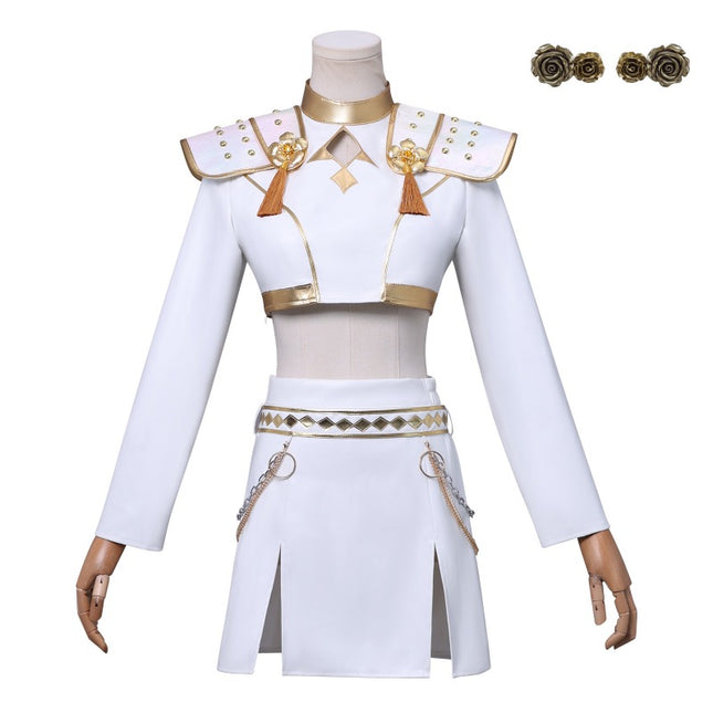 Monenjoy　KPOPガールズ! デーモン・ハンターズ　ゾーイ　ミラ　白色　コスプレ衣装　ライブ服　舞台服　KPop Demon Hunters