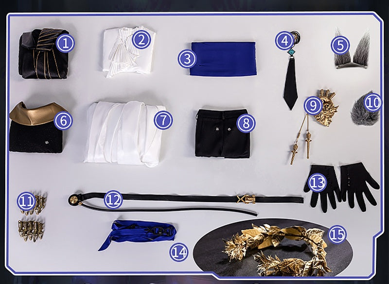 Monenjoy　アークナイツ ファントム コスプレ衣装　イベント　樹脂製アクセサリー　イベント　仮装　