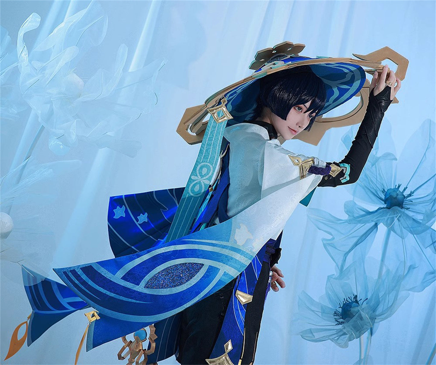 Monenjoy　原神　放浪者(スカラマシュ) 久世浮傾　浪客座　神の目 コスプレ衣装　舞台服　コスチューム　変装　イベント　仮装　花火大会　学園祭　COS　イベント祈願「残火変相」 - Monenjoy