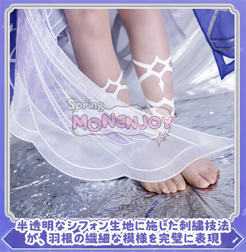 Monenjoy 原神 コロンビーナ 少女　コスチューム コスプレ衣装　　髪飾り＋アイマスク付　3ｄ樹脂製パーツ 執行官 月の少女 Damselette Columbina コスプレ衣装