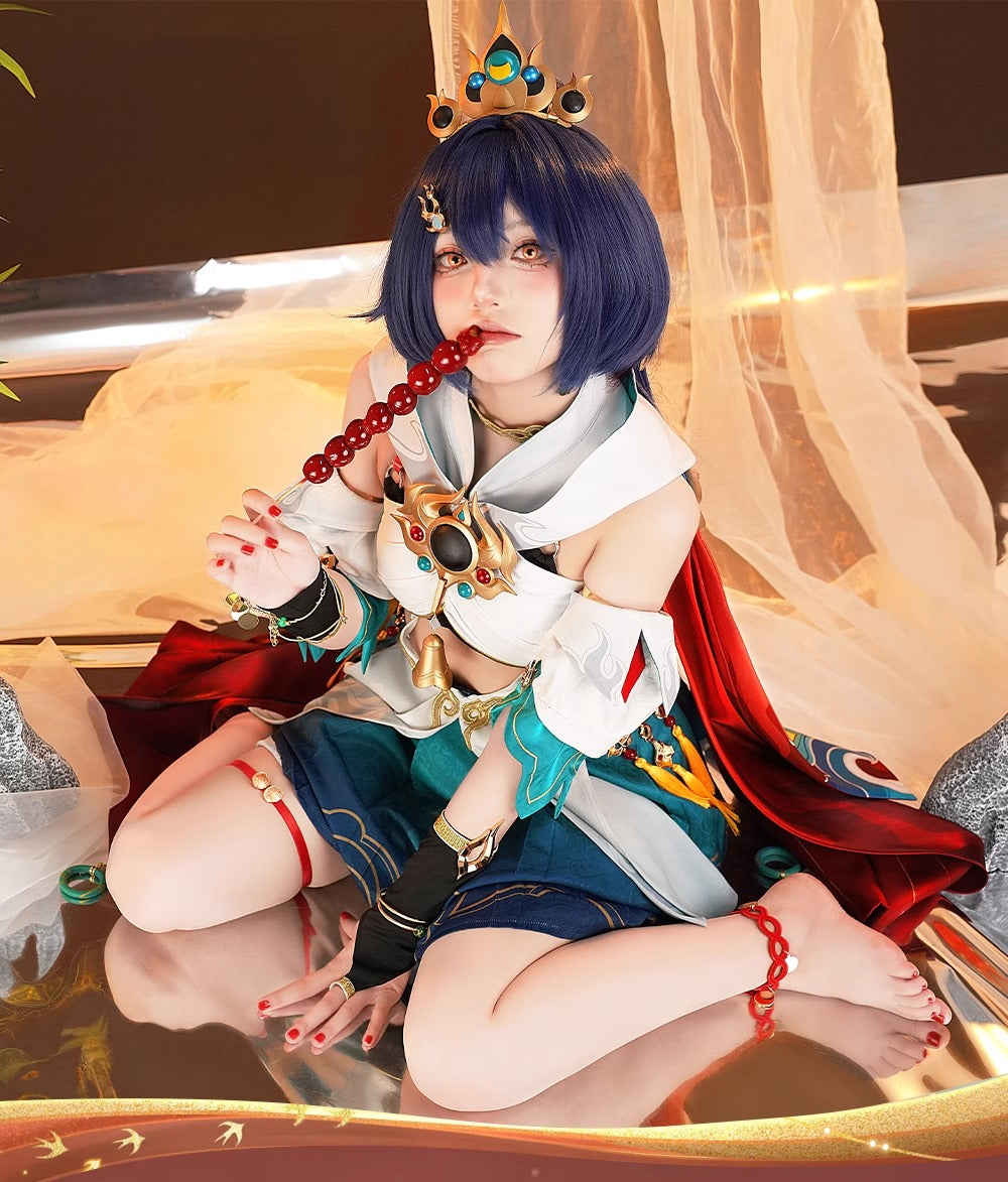 Monenjoy 崩壊スターレイル 雲璃（うんり） コスプレ衣装　ワンピース　礼服　かわいい　豪華アクセサリー　武器レプリカ追加可能 - Monenjoy